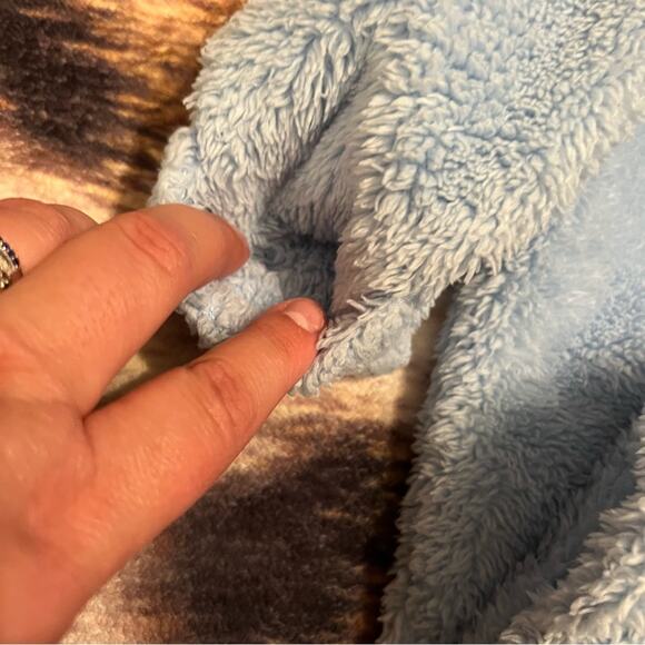 Carter’s Baby Boys Bear Fleece Snowsuit Size 9 Months Blue w/ Hood Light Blue - Picture 4 of 8